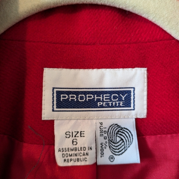 Vintage 100% Wool Red Single Button Blazer Size 6 - Picture 6 of 8